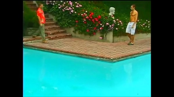 Horny dudes anal pounding by pool