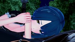 Lovely femboy xingqiu getting hammered by aether in the garden.